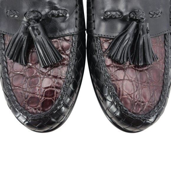 NEW Vintage Bragano Exotic Crocodile Leather Dress Shoes Mens 13N Brown Black - Picture 6 of 14